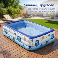 Piscine gonflable familiale bleue, grande piscine en PVC, piscine pour bébé, baignoire pour tout-petits, intérieur/extérieur, 1 pièce 2