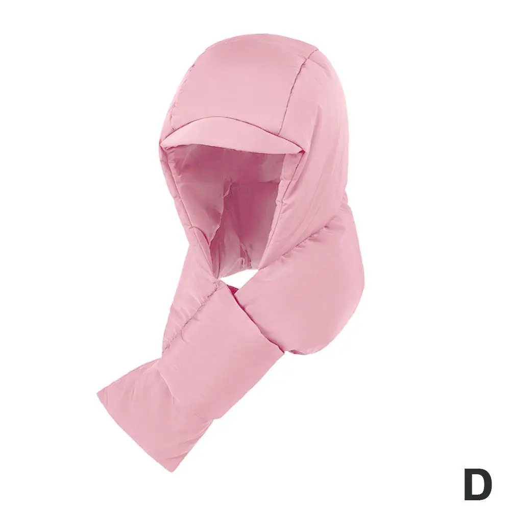 New Design Hat Scarf One Woman Winter All Cute Fluffy Warm Hooded Thickened Winter Hat Windproof Bib Anti-freeze C0f8