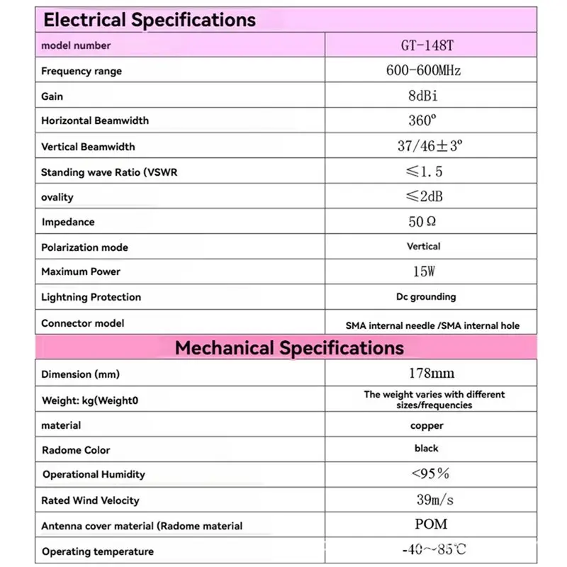 A77P-600-6000Mhz 스프링 안테나 UAV VTX 기지국 수신 전송용 전방향 고이득 안테나 SMA
