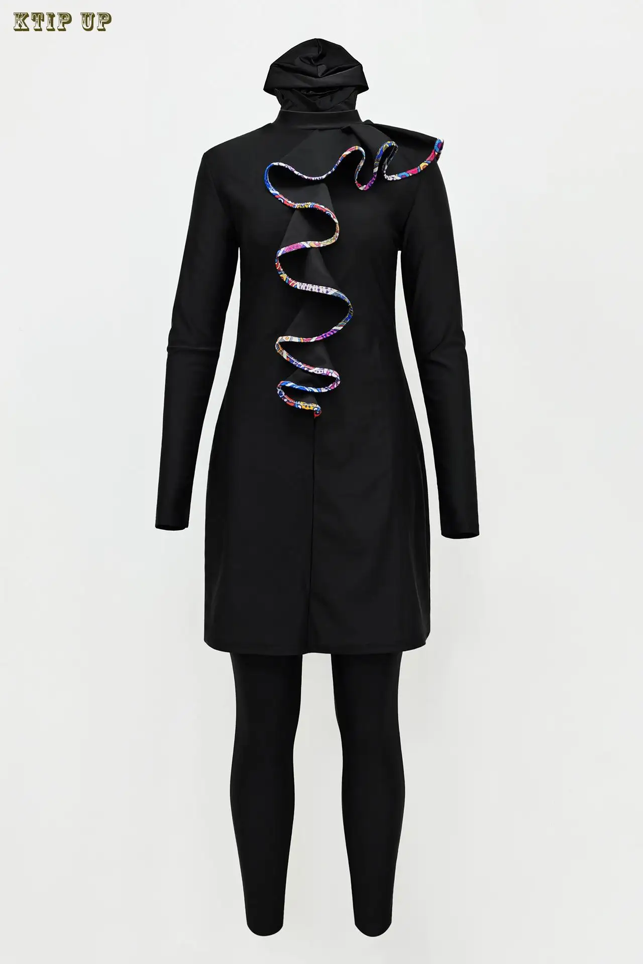 

Мусульманские арабские купальники, Сращивание оборками, плавание, серфинг, комплект из 3 предметов для дайвинга, защита от солнца, полное объемное покрытие