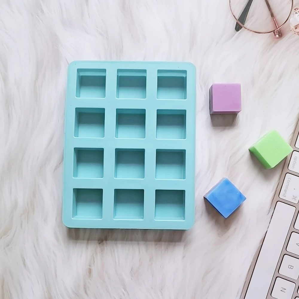 12CavitySquareSiliconeMoldsJellyCandyChocolateTrufflesMoldIce