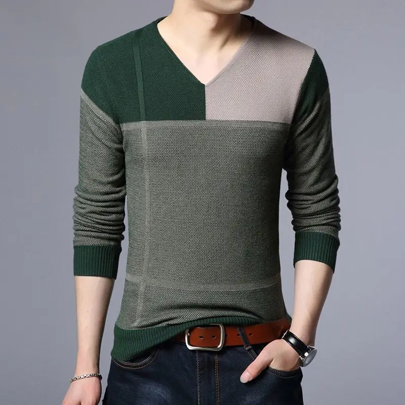 KPOP Fashion Style Harajuku Slim Fit Knitwear Loose Casual All Match Undershirt Insert O Neck Patchwork Long Sleeve Sweaters