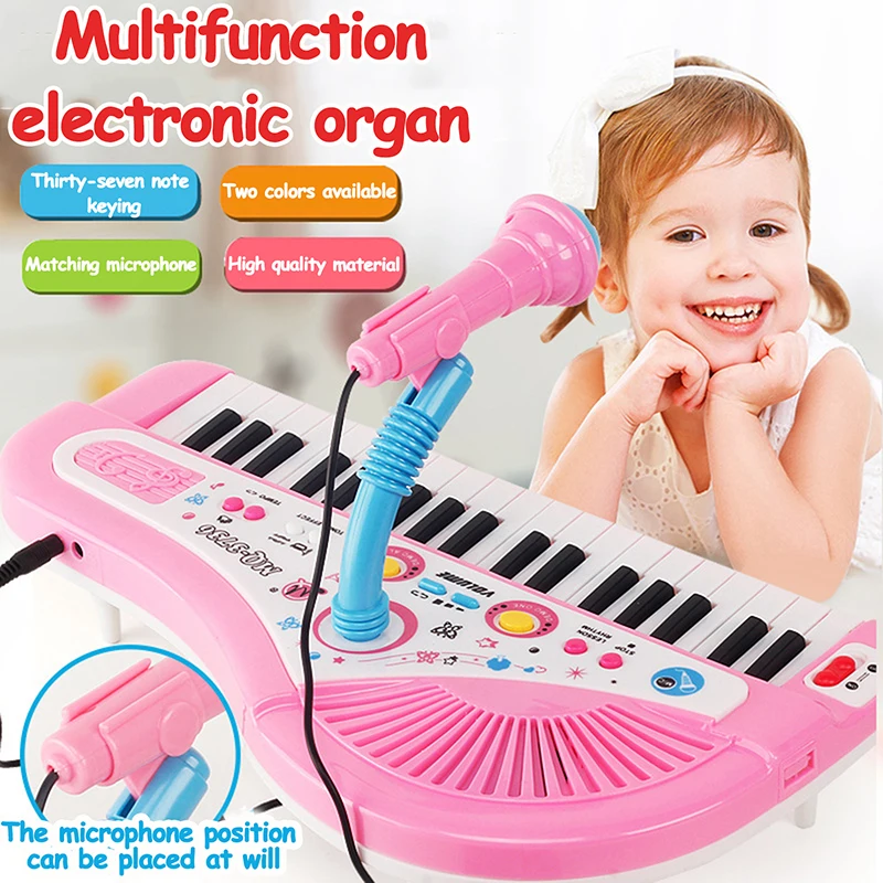 37 Keys Piano Keyboard Electronic Digital Piano With Built-in Speaker Microphone Portable Beginners Keyboard Kids Electric