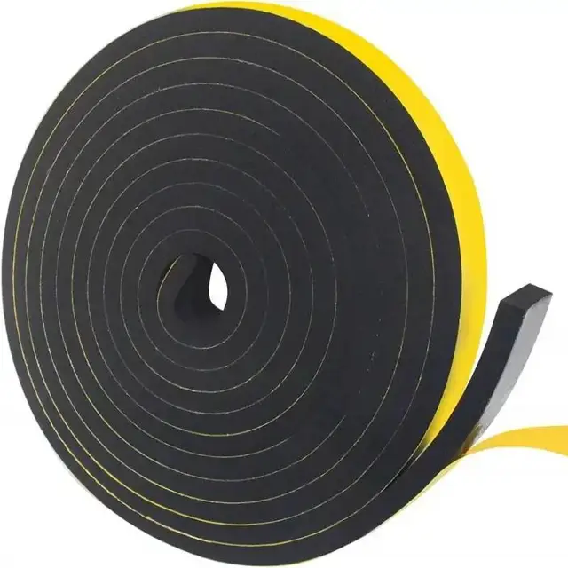 Rubber Self Adhesive Sponge Seal Strip Single Sided Adhesive EVA Black Foam Anti-collision Seal Gasket Width5-50mm Thick 5/3mm 2