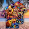 3d Printing Bus Pattern Hawaiian Shirts For Men New In Casual Short Sleeve Oversized Button Beach Shirts Blouse Tops 4