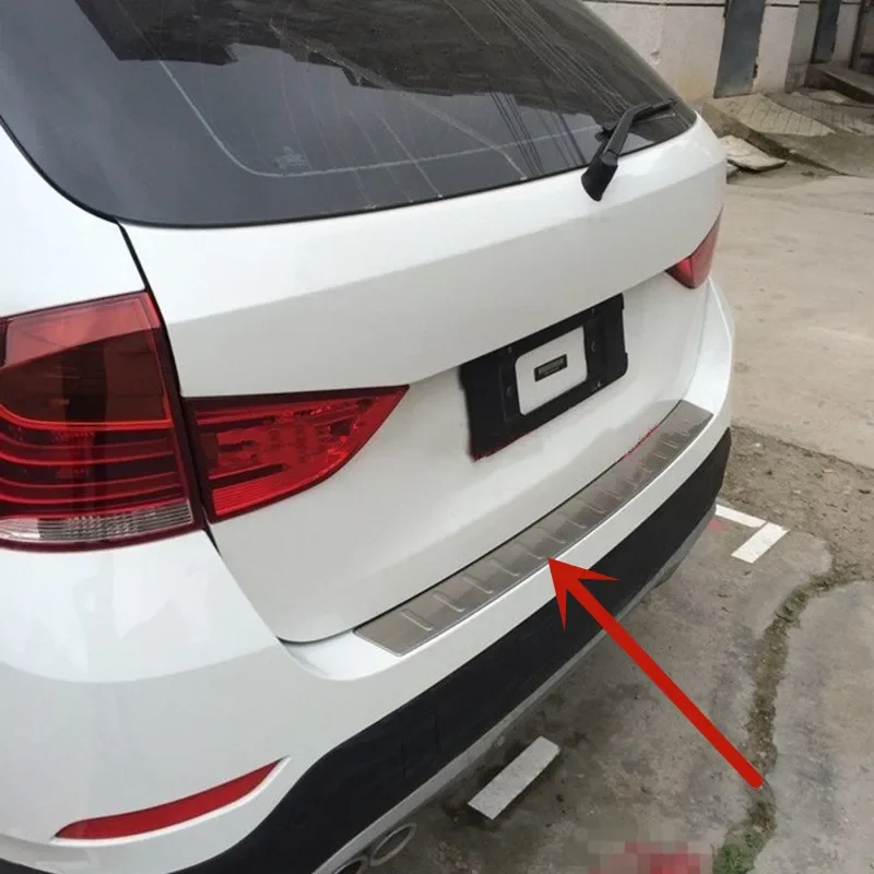

Car styling Rear Bumper Protector Sill Trunk Rear guard Tread Plate Trim For BMW X1 F48 2016 2017 2018 2019 2020 2021
