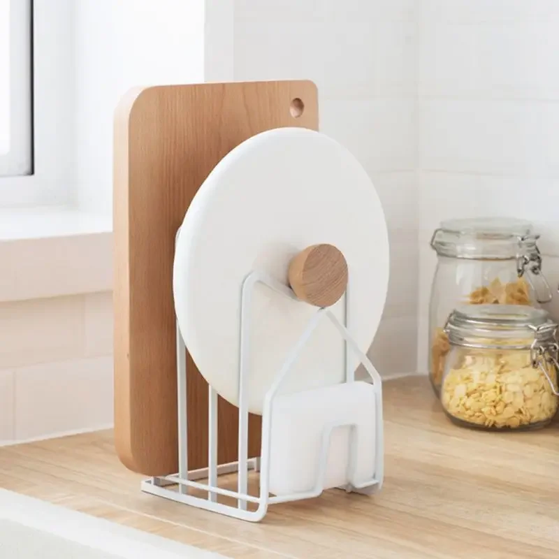 Iron Art Rack Shelf Multi Layer Space Saving Organizer Cutting Board Pot Lid Plates Stand Holder Storage For Kitchen Home Decor