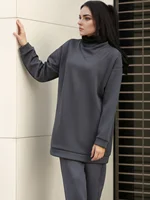 Printemps automne femmes ensembles musulmans hauts et pantalons longs tenue turquie 2 pièces ensemble adulte Eid al-adha décontracté jeunes filles Sport ensemble 2