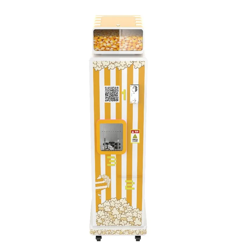 Stainless Steel Hot Sale Professional Electric Popcorn Makers, Commercial Automatic Coin Operated Popcorn Vending Machine