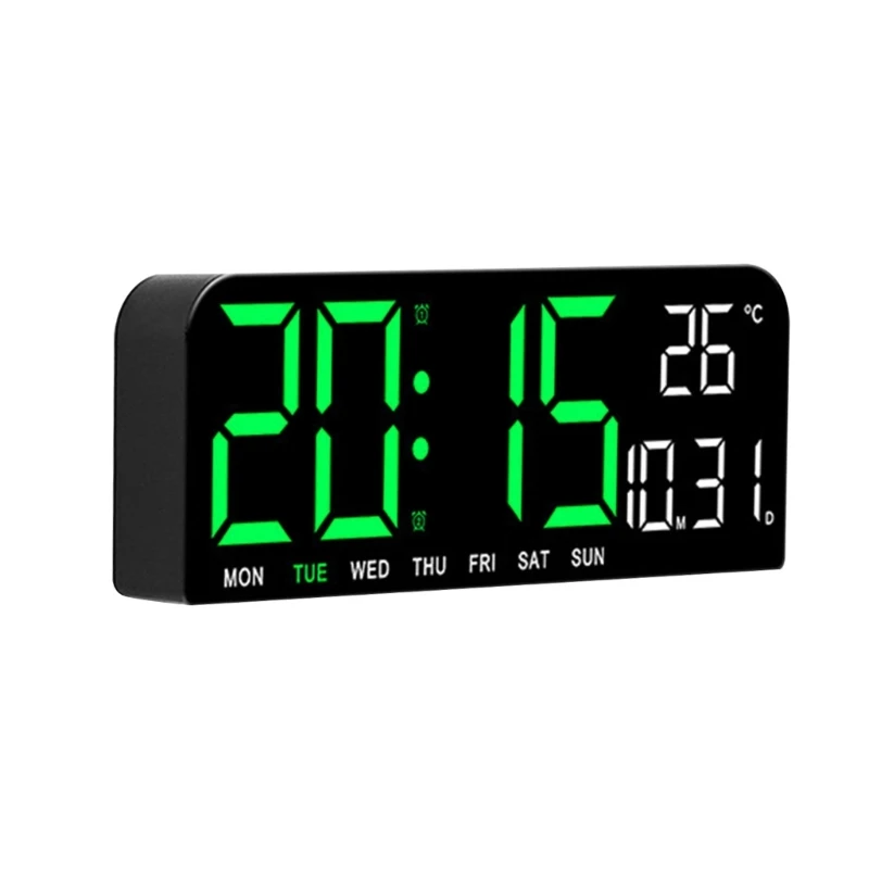 Digital Alarm Clock Large LED Digit Display, Brightness Dimmable, Countdown Hangable and Desktop Display Clock