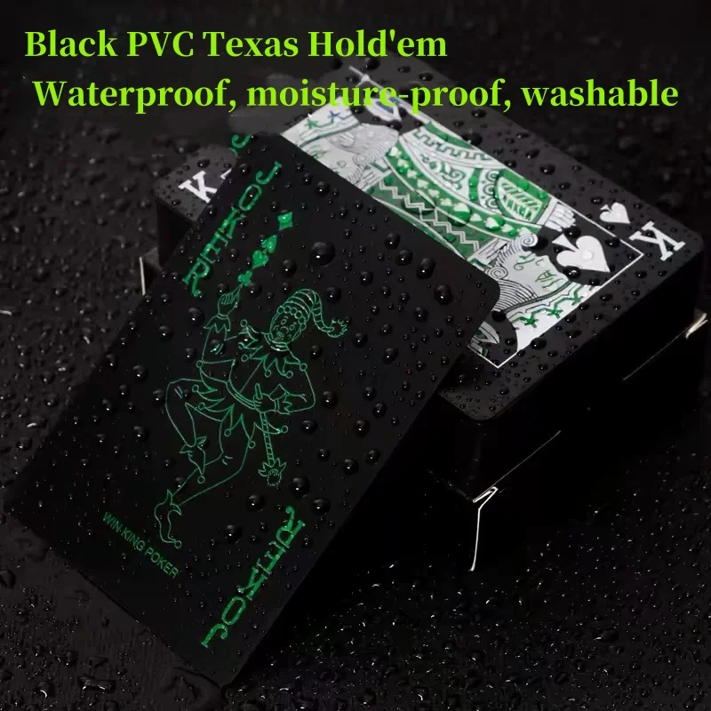 1 Set Black Foil Plated Poker Cards Waterproof Playing Card Limited Edition Collection Magic Poker Creative G playing cards,poker set