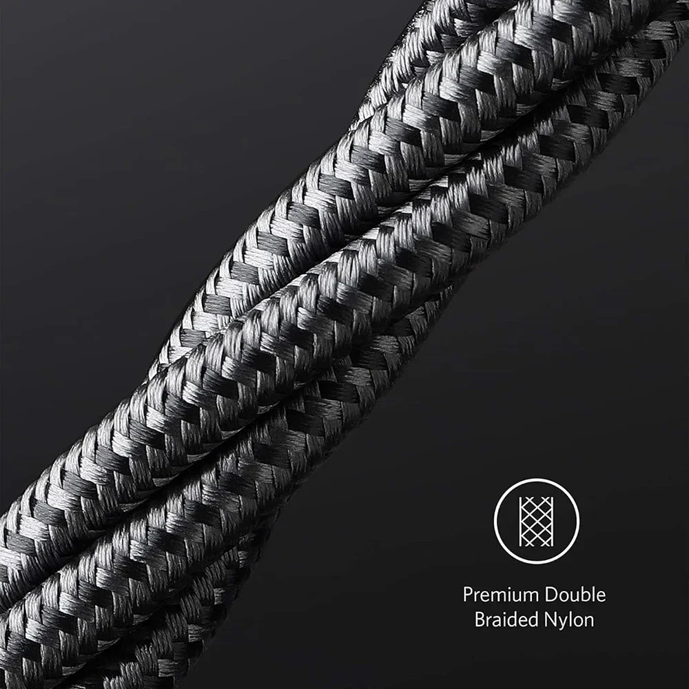 High-Power Quick Charging 120W Type-C to USB-C Nylon Braided Cable