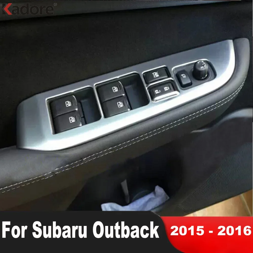 

Для Subaru Outback 2015, 2016, матовый подлокотник для внутренней двери автомобиля, кнопка переключения оконного подъемника, панель, крышка, отделка, аксессуары для интерьера