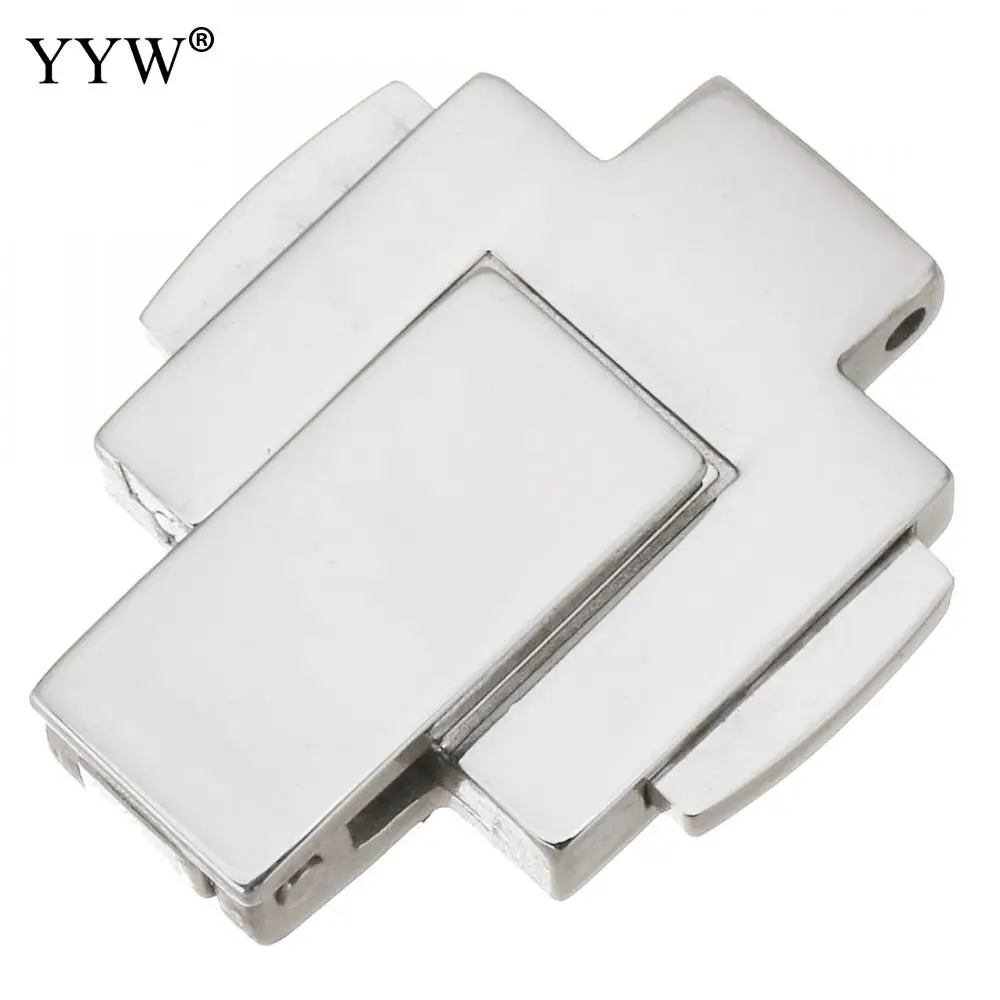 5PC Stainless Steel Magnetic Clasps Mirror Polished ConnectorEnd Clasp flat Leather Cord DIY Bracelets Jewelry Making Findings