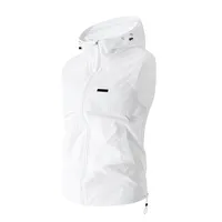 Gilet à capuche de Protection UV pour hommes et femmes, vêtements de course tendance, Protection solaire, veste sans manches 2