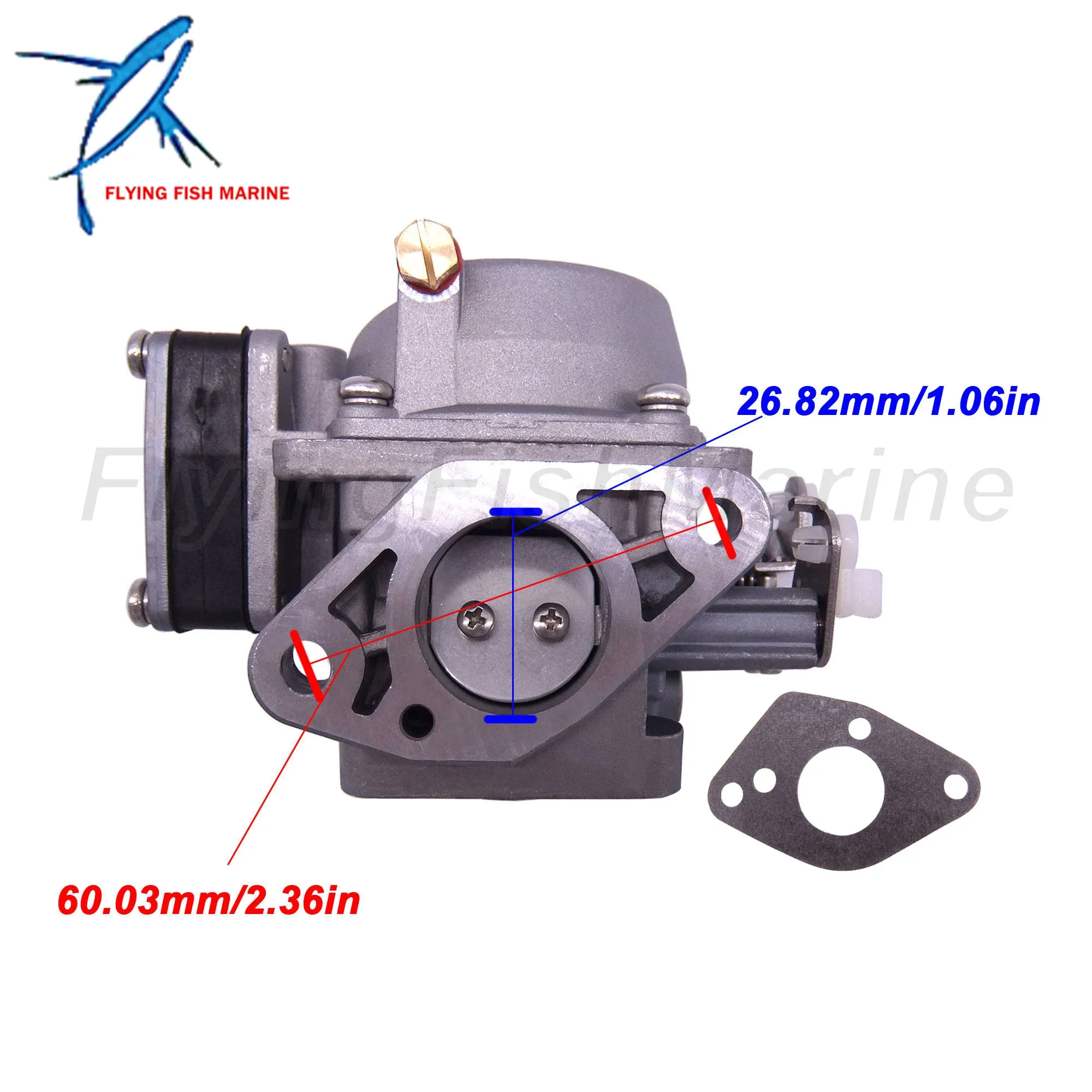 Outboard Motor Carburetor Assy and Gasket for Hangkai 2-stroke 9.8hp 12hp Boat Engine