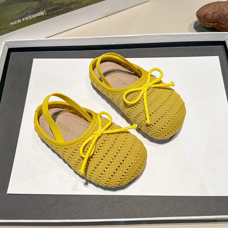 Girls Soft Sole Crochet Sandals Pastel Colors