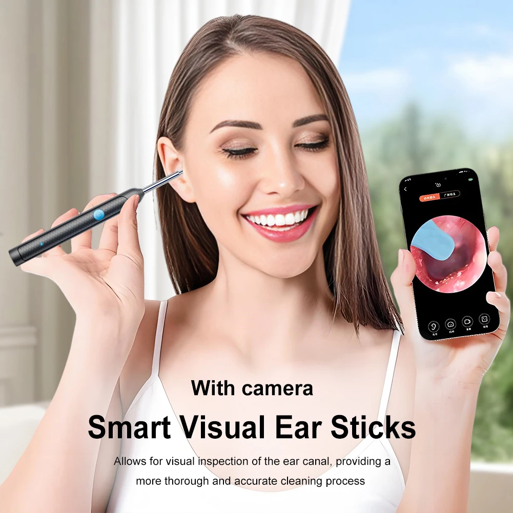 Metal Ear Cleaner Set with Camera and Rechargeable Endoscope