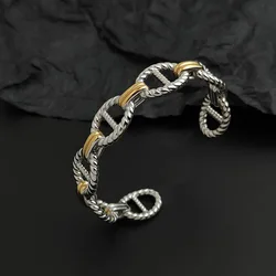Elegant Gold - Plated Stainless Steel Women's Bracelet - Waterproof & Rust - Free (Silver Gold)