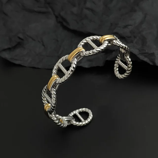 Bracelet créatif en acier inoxydable plaqué or pour femmes, étanche et antirouille, bracelet de couple