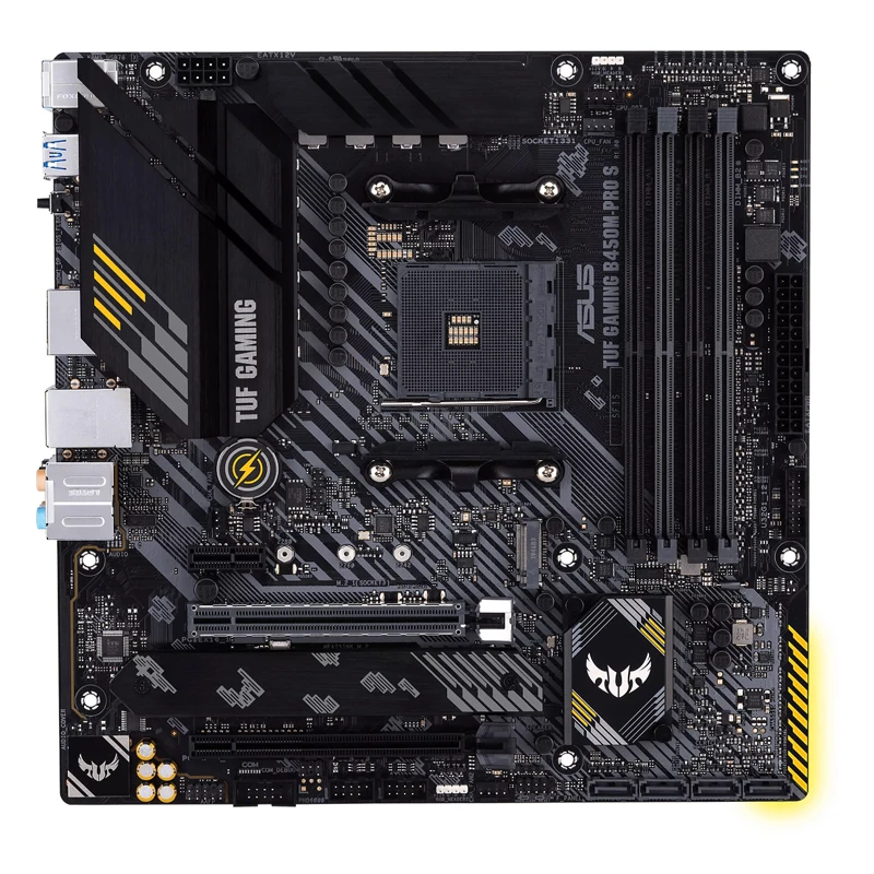 ASUSTUF Gaming Motherboard, B450MPRO S, AMD B450, AM4, Micro ATX, Gaming Motherboard com PCIe