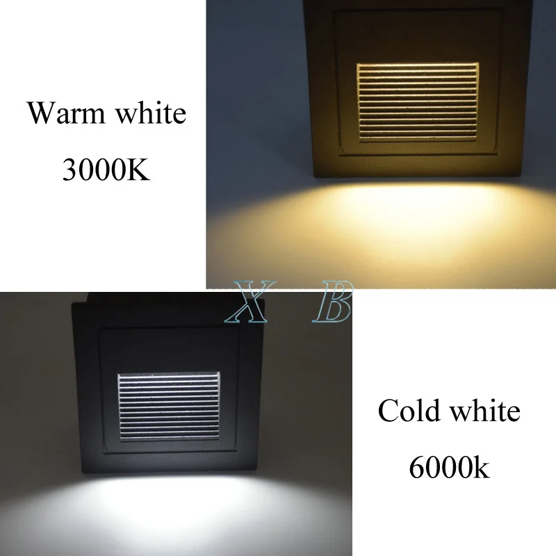 58MM/86MM LED Wall Lamp 3W 5W Aluminum Stair light Recessed LED Step Lamp Pathway Wall Corner Lamps AC110V 220V Light DC12V