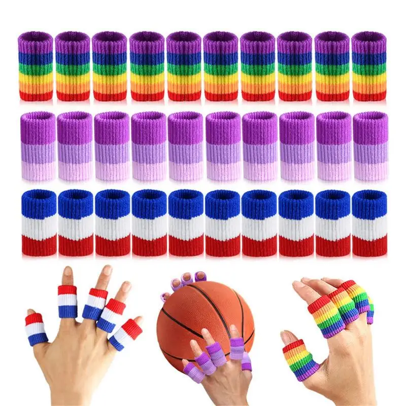 

Compression Finger Sleeve 10-Pcs Sports Finger Cots Breathable Elastic Finger Splints Thumb Brace Support For Basketball