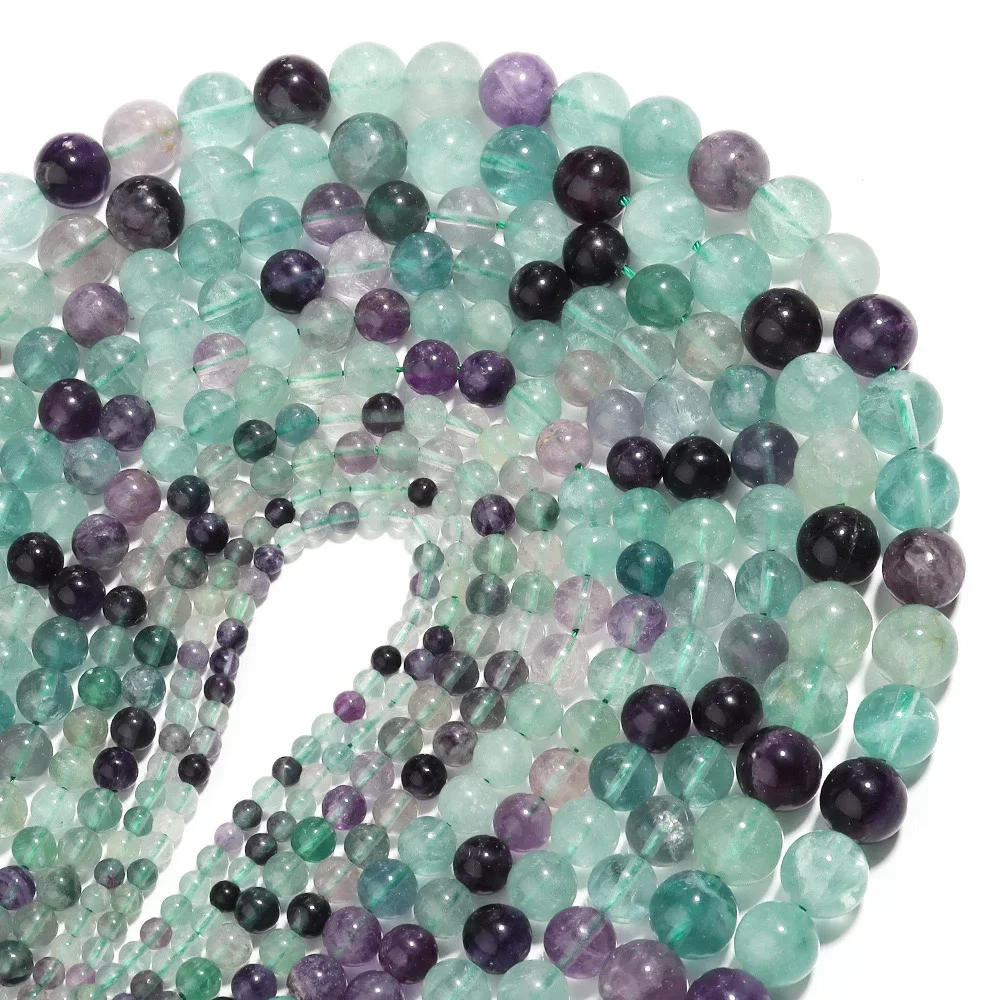 

Natural Stone AAA Colored Fluorite Crystal Beads for Jewelry Making Supplies DIY Bracelet Necklace 4-10mm Crimp&End Multicolor