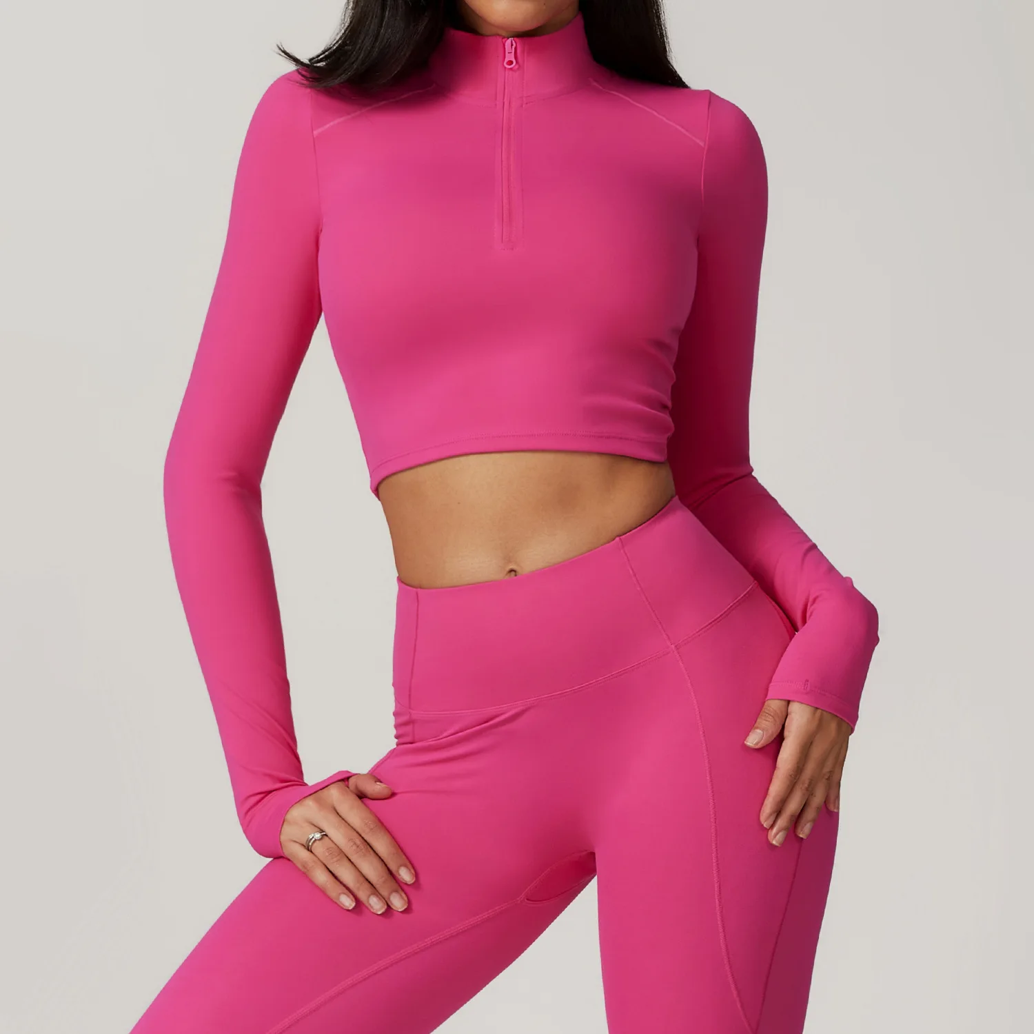 Zipper Yoga Long Sleeved Outerwear Sports Jacket Running Sports Long Sleeved Fitness Top Gym Workout Top Push Up Shirt