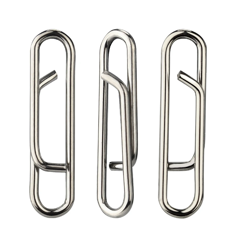 304 Stainless Steel Fishing Lure Snap Fishing Swivel Interlock Nice Pin Lure Connector Accessories 30-100pcs