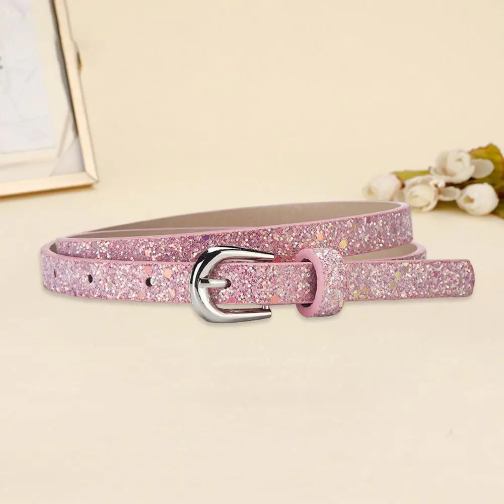 Children Dreamy Belt Kids Sequin Belt Stylish Kids with Multi Holes Design Sequin Decorated for Jeans for Children