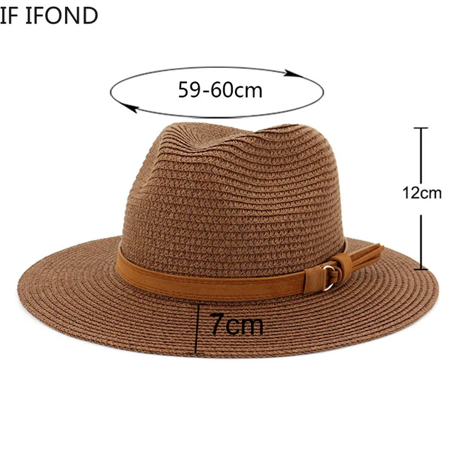 New Big Size 59-60CM Panama Hat Summer Sun Hats for Women Man Outdoor Beach  Straw UV Protection Cap Chapeau Jazz Trilby Cap - AliExpress