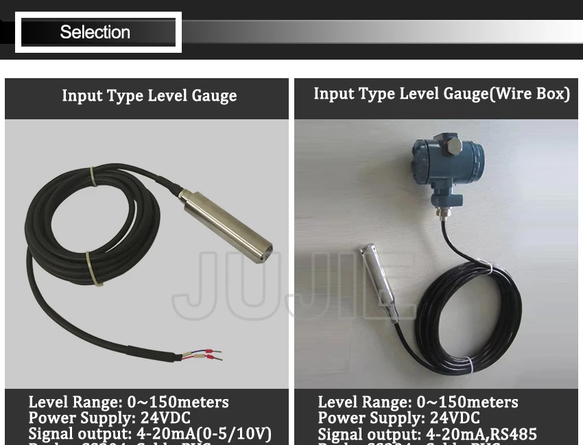 Submersible Level Gauge with Display Sensor Water Level Gauge SS Probe Water Tan