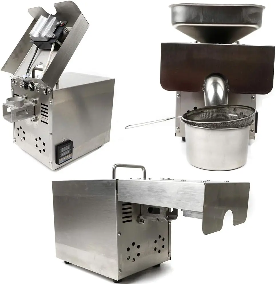 1500W Oil Press Machine Automatic Electric Oil Presser Hot Cold Stainless Steel Oil Extractor Expeller for Flax Peanut Sesame Ca 4