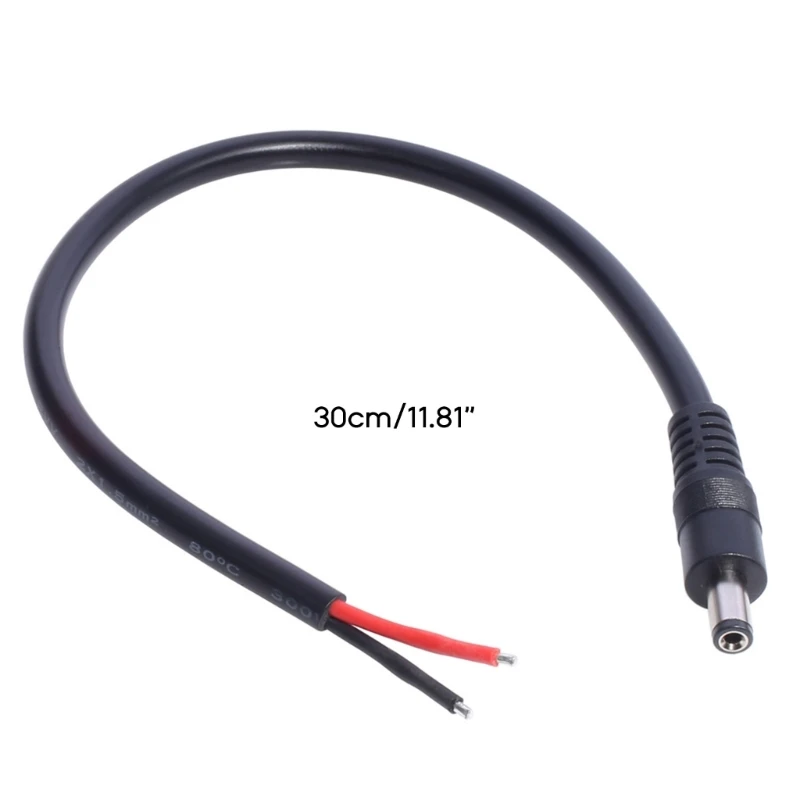587D 5개 DC5521 전원 피그테일 케이블 수/암 커넥터 5.5x2.1mm 어댑터 베어 와이어