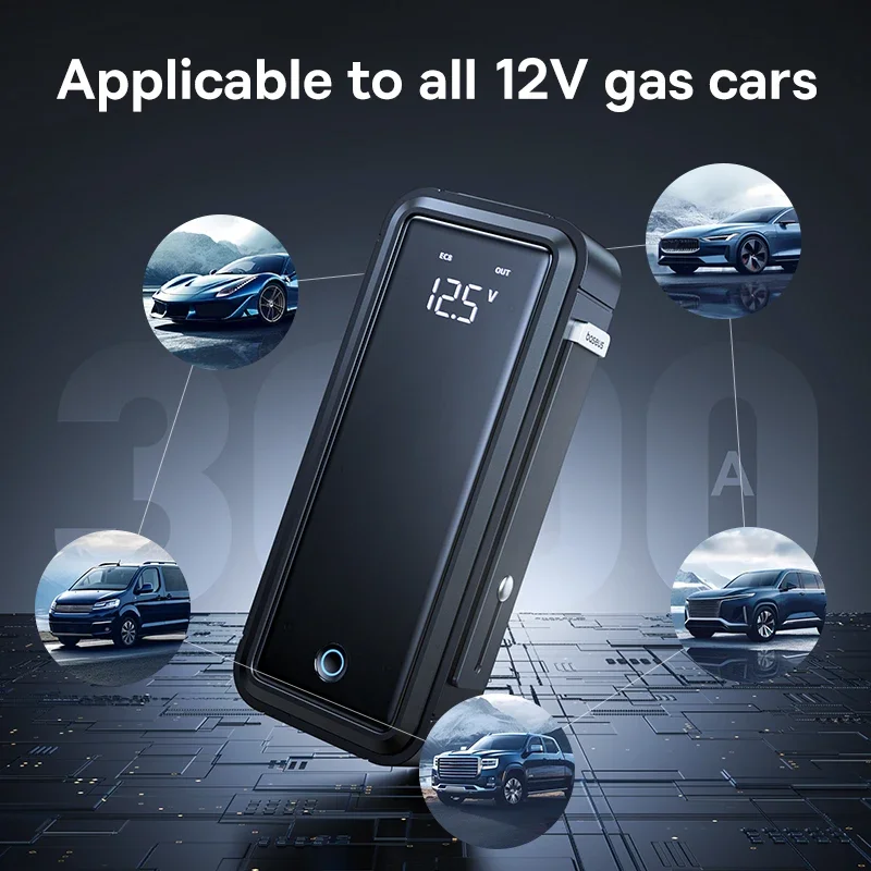 Baseus 3000A Super Capacitor Avviatore di emergenza per auto Avviamento per auto portatile Batteria meno Caricatore per dispositivo booster per auto per dispositivo di emergenza - immagine 6