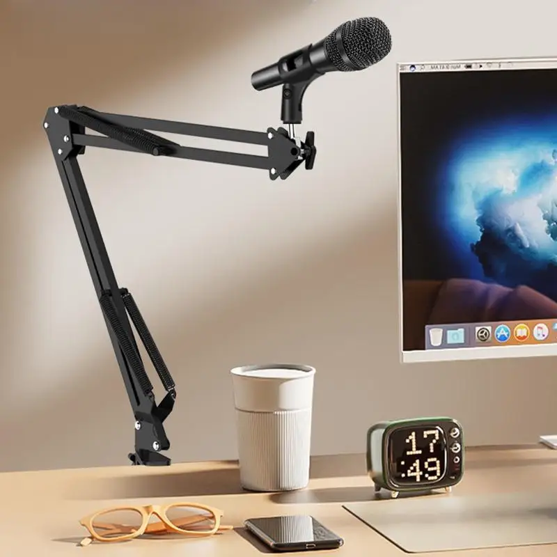 Microphone stand Articulated Arm Microphone Support Table Boom Mount for Micro Holder Desktop Microfno Tripod Stand for Mic Universal Holder