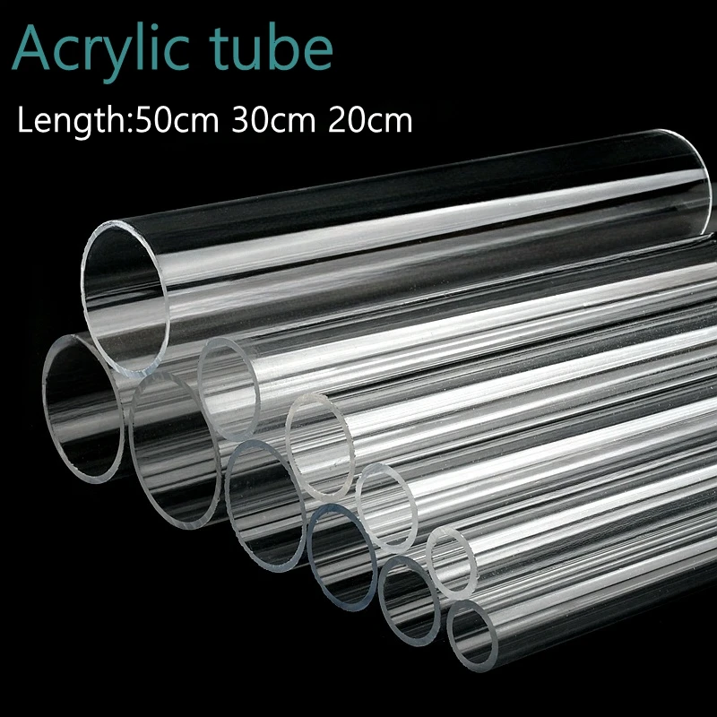High-Quality Transparent Acrylic Tube - Multi-Purpose Plexiglass Pipe, Various Lengths