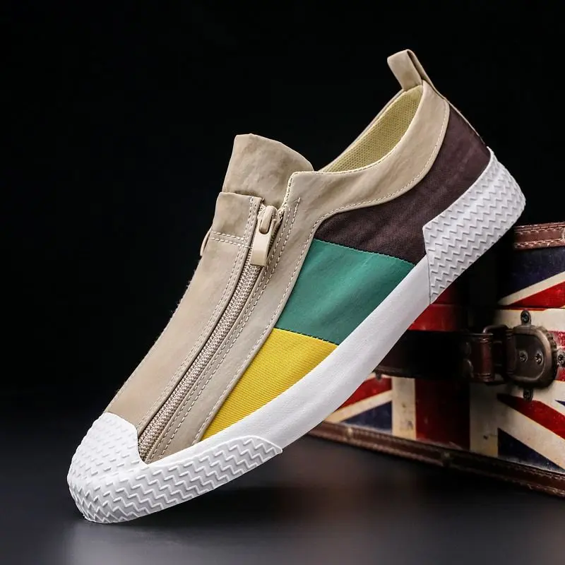 

Мужские парусиновые туфли, Новинка весна-осень 2023, модная повседневная обувь смешанных цветов, дышащие Нескользящие кроссовки, легкие прогулочные туфли Модная удобная обувь на толстой подошве для мужчин