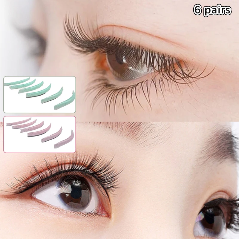 

6 пар/коробка, силиконовые накладные ресницы