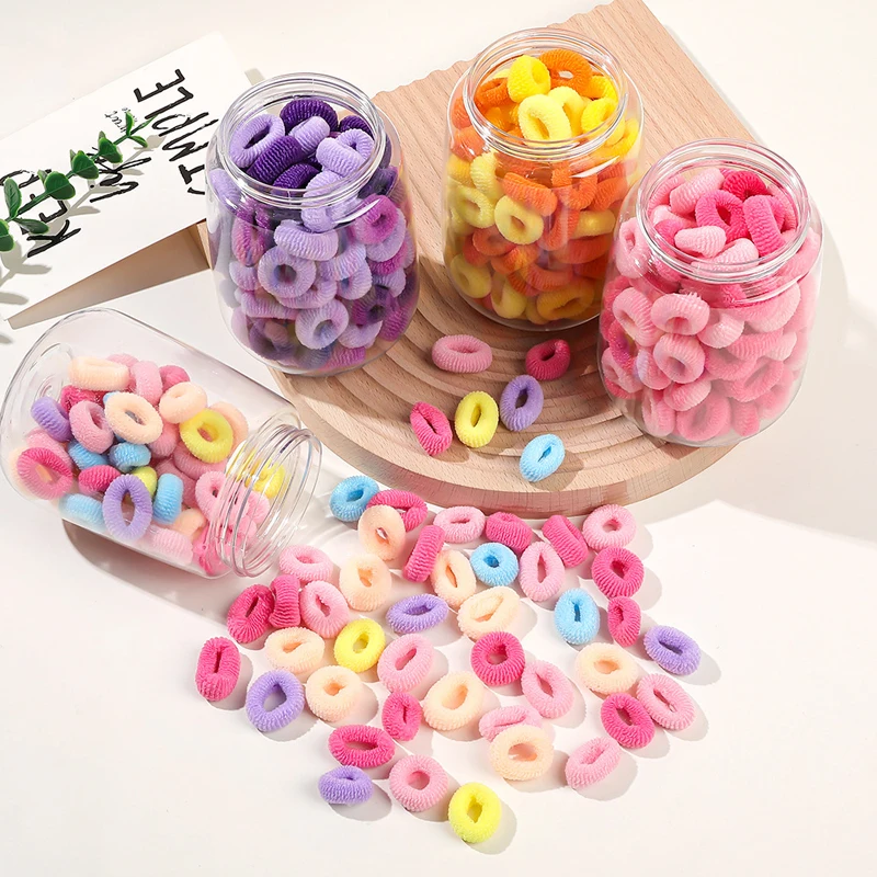 

100pcs Colorful High Elastic Hair Bands Fashion Hair Ties for Baby Girls Rubber Bands Hair Loop Children's Head Rope Haargummi