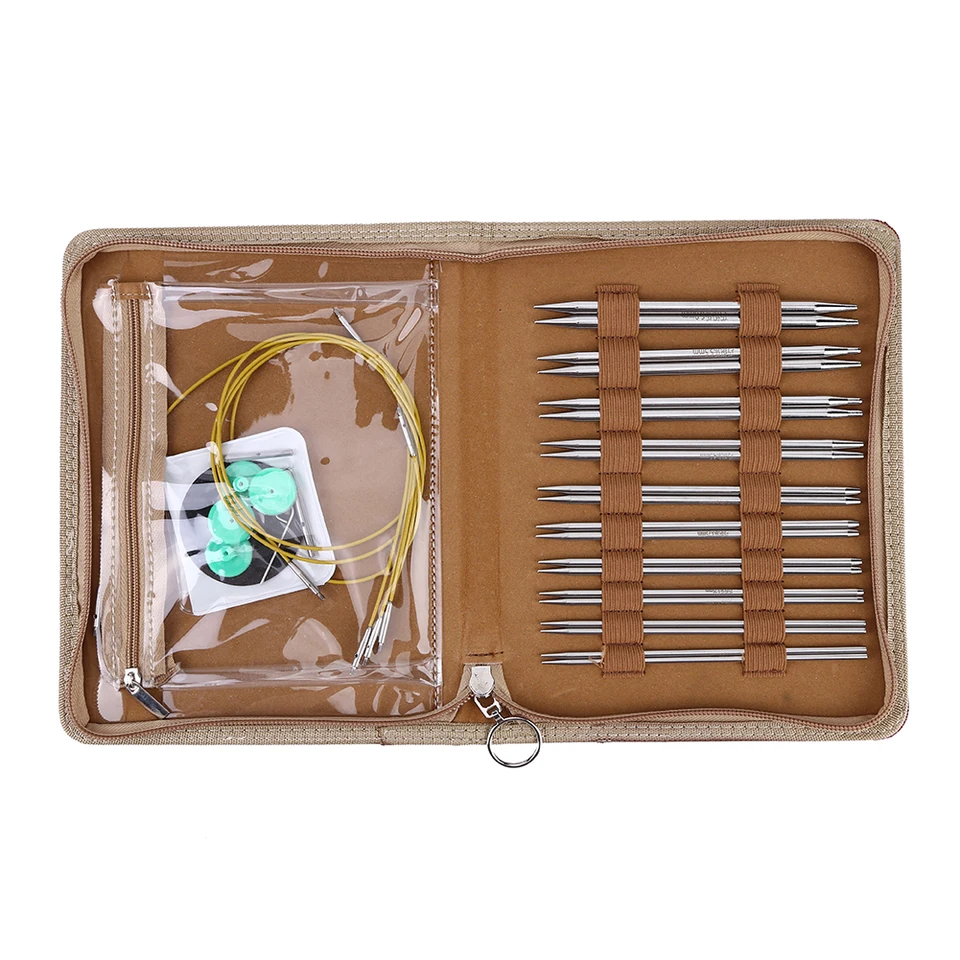 Deluxe Stainless Steel Crochet Hook Kit with Storage