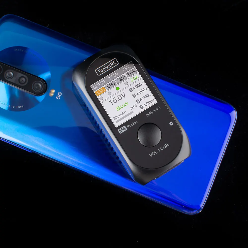 ToolkitRC M4Pocket 1-4S Lipo Зарядное устройство 80 Вт 5A Вход USB-C XT30 XT60 Выход для модели RC FPV Дрон Автомобильный самолет Зарядка thumbnail 5