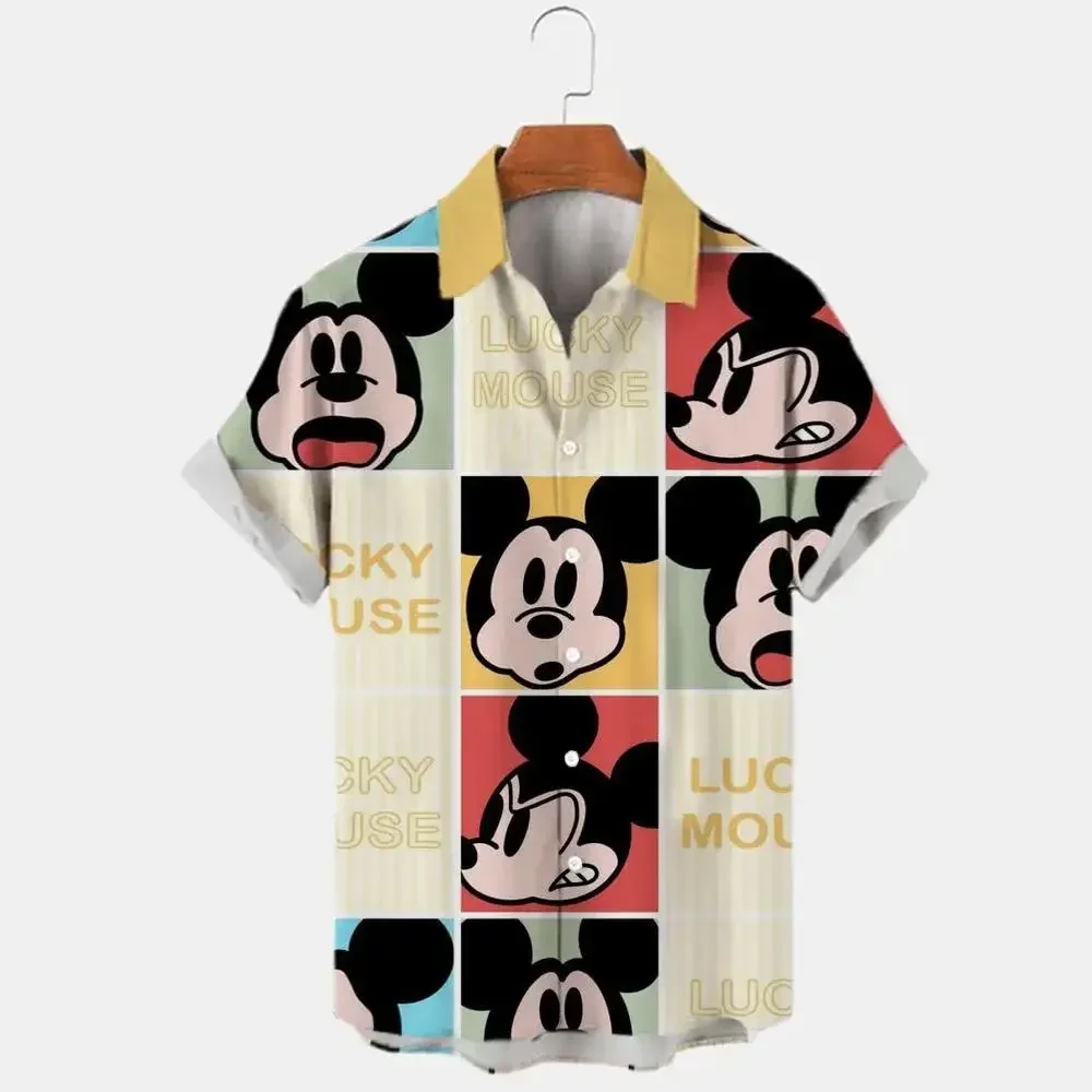 New 3D Printed Disney Donald Duck and Mickey Mouse Men's Shirt Summer Fashion Street Trend Retro Boutique Men's and Women's Top 4
