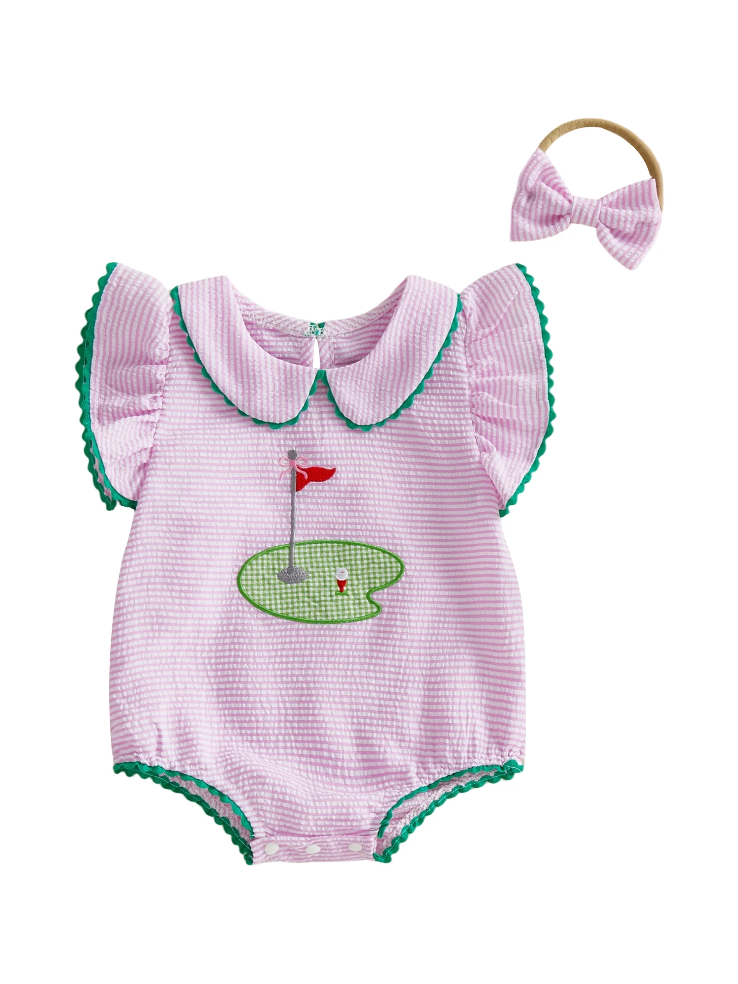 Toddler Girls Floral Print Romper Stylish Ruffle Sleeve Jumpsuit Summer Casual Beachwear Outfit with Bow Detail