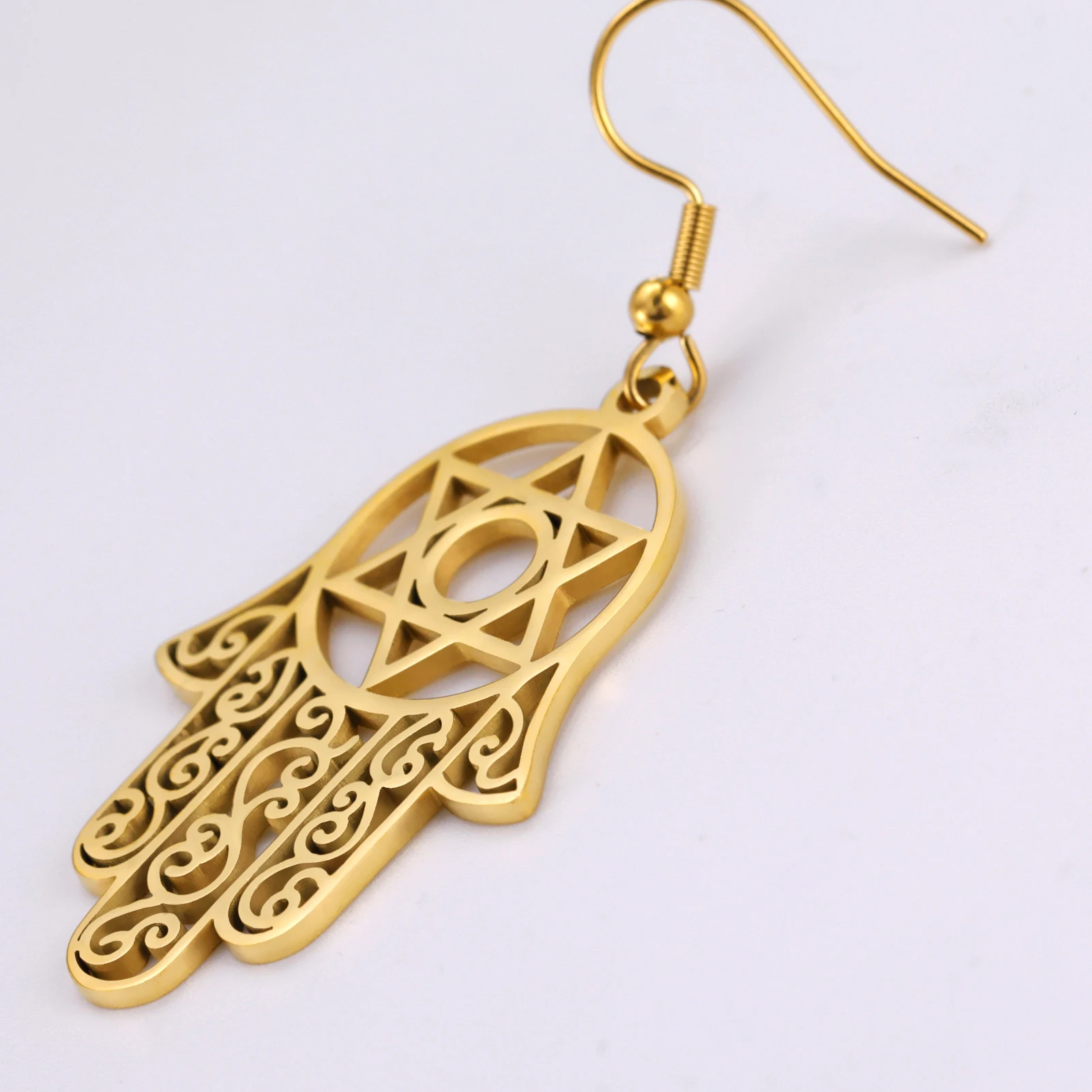 Orecchini Pendenti A Mano Hamsa Vintage Donna - Stile Boho Etnico - Antique Finish