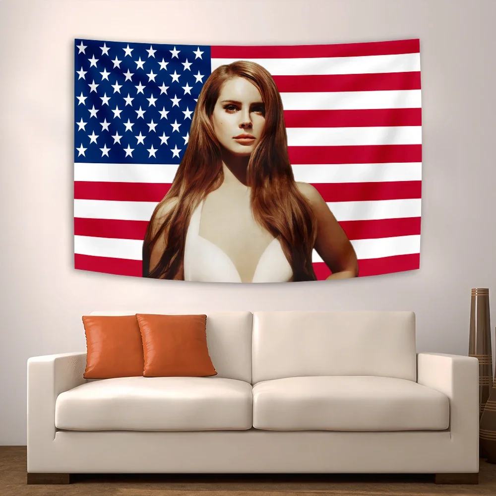 Lana Del Rey Flag Tapestry Religious Tapestry Wall Decoration Aesthetic Room Art Deco Tapestry Dormitory