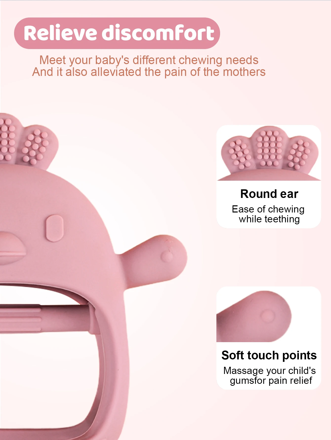Baby Teether Chick Gloves Teether Silicone Anti-eating Hand ​Molar Stick Massage Gums Baby Anti-biting Teether Baby Accessories 4