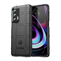 Heavy-Duty Shockproof Matte Rubber Phone Case - Sleek Silicone Shield for Moto Edge 2021 (Black)