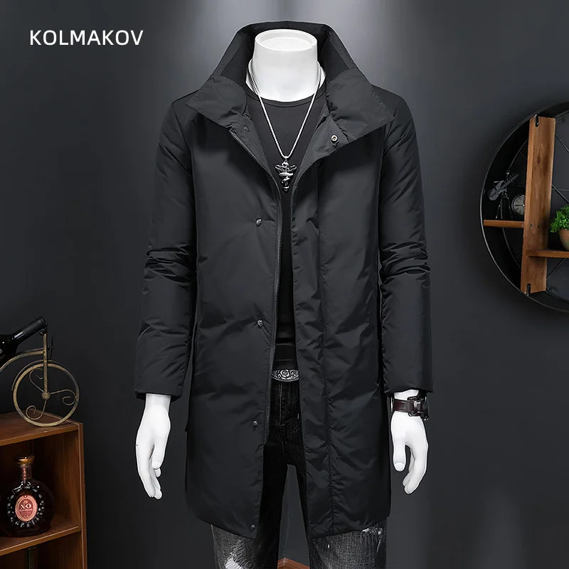 

2023 winter jacket 90% white duck down jacket men,Long style mens fashion thicken warm jackets parkas trench coat size M-4XL